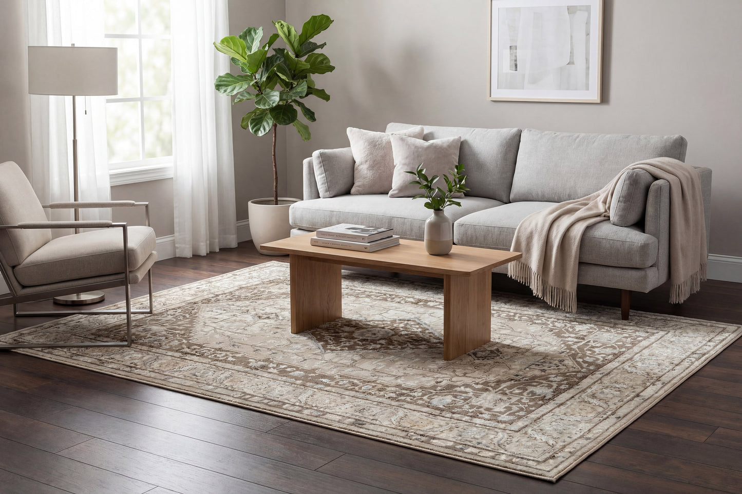 Safir 9275-890 Beige/Grey Area Rug