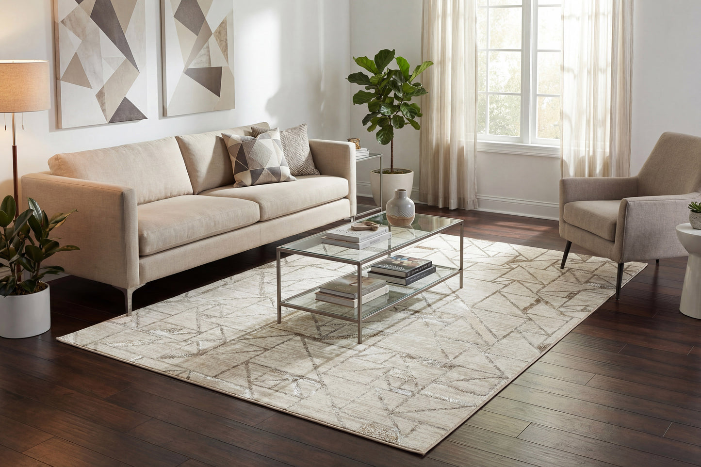 Safir 9279-810 Beige/Light Beige Area Rug