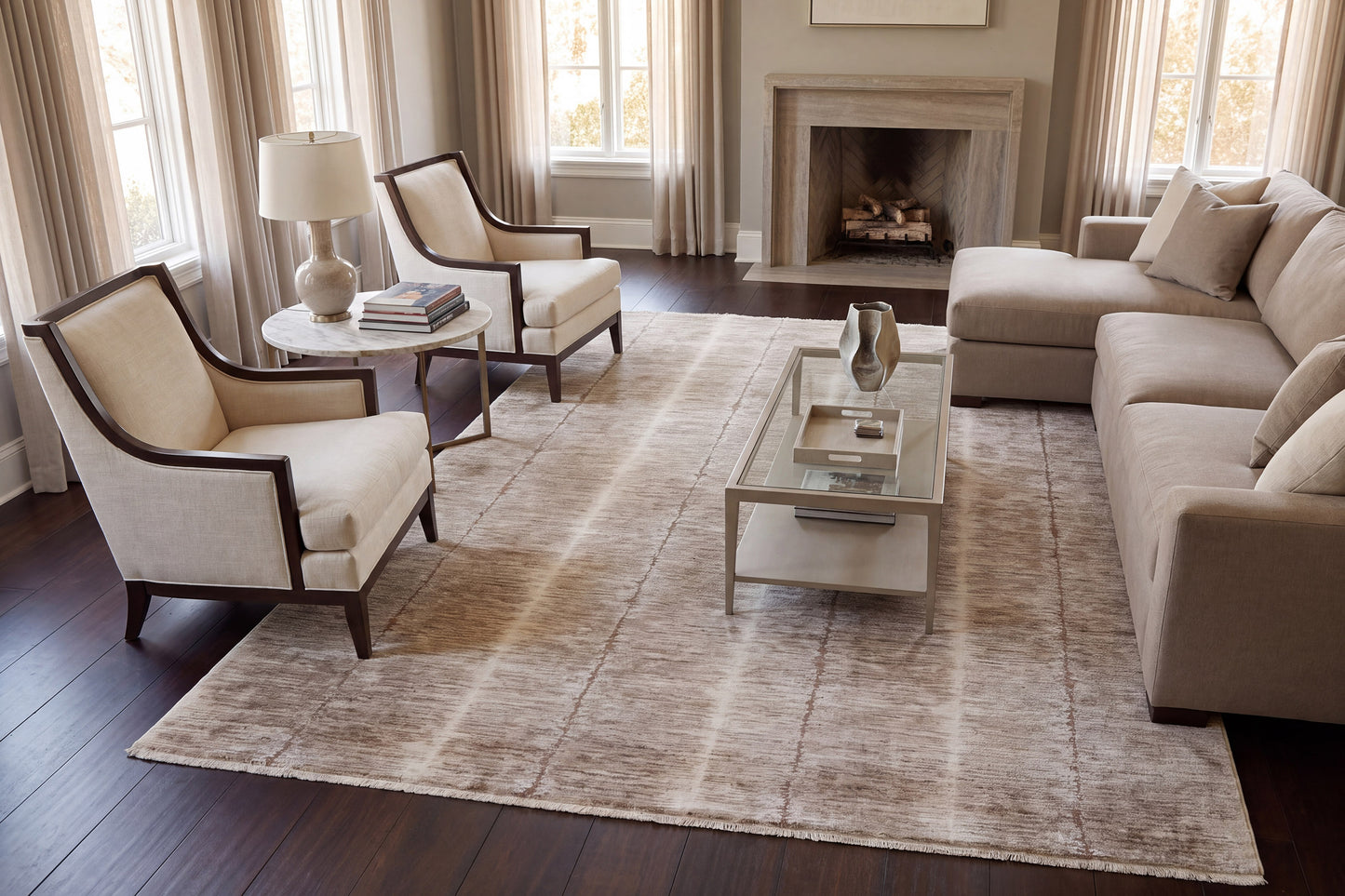 Sequence 18500-880 Beige/Dark Beige Area Rug
