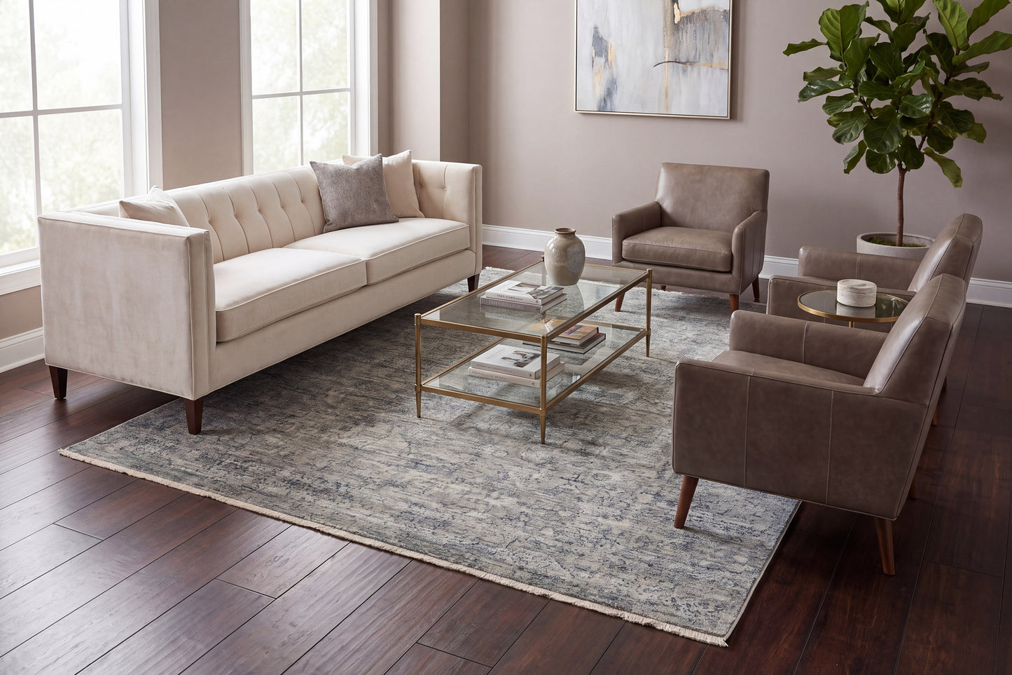 Sequence 18501-500 Blue Area Rug