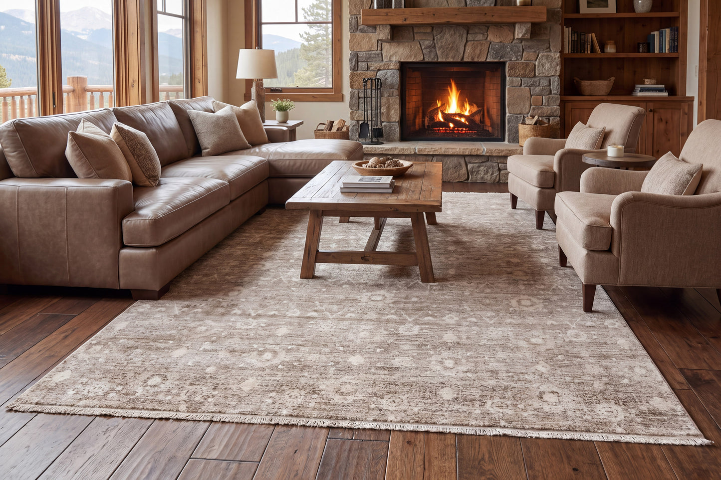 Sequence 18501-818 Beige/White Area Rug