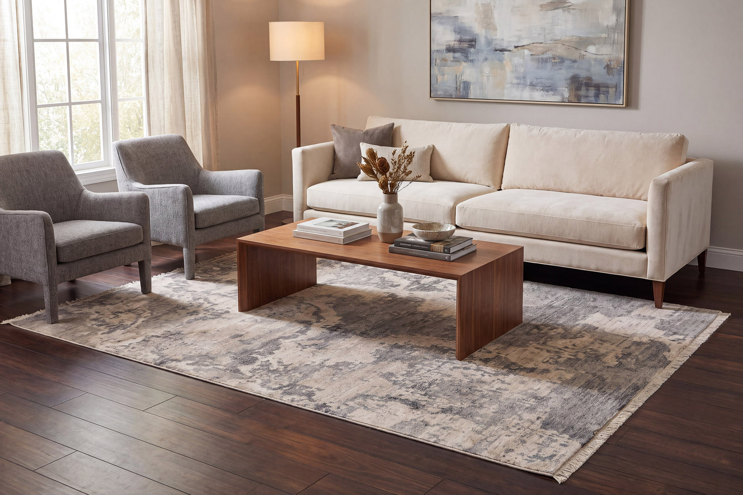 Sequence 18502-990 Grey/Dark Grey Area Rug