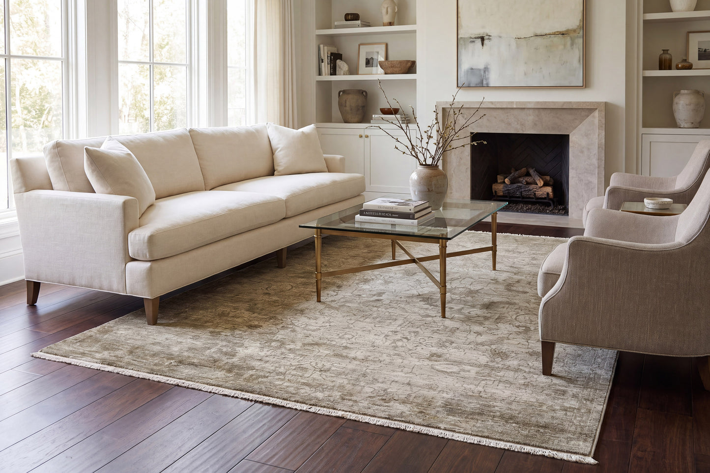 Sequence 18509-400 Green Area Rug