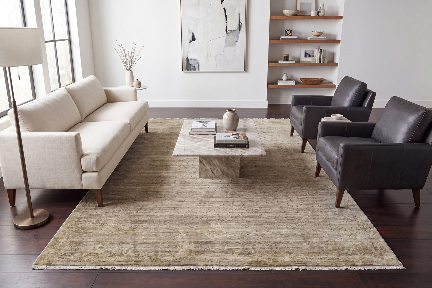 Sequence 18511-400 Green Area Rug