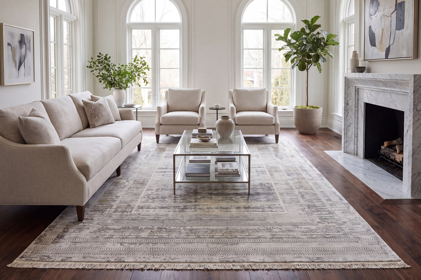 Skyler 6710-954 Grey/Blue/Green Area Rug