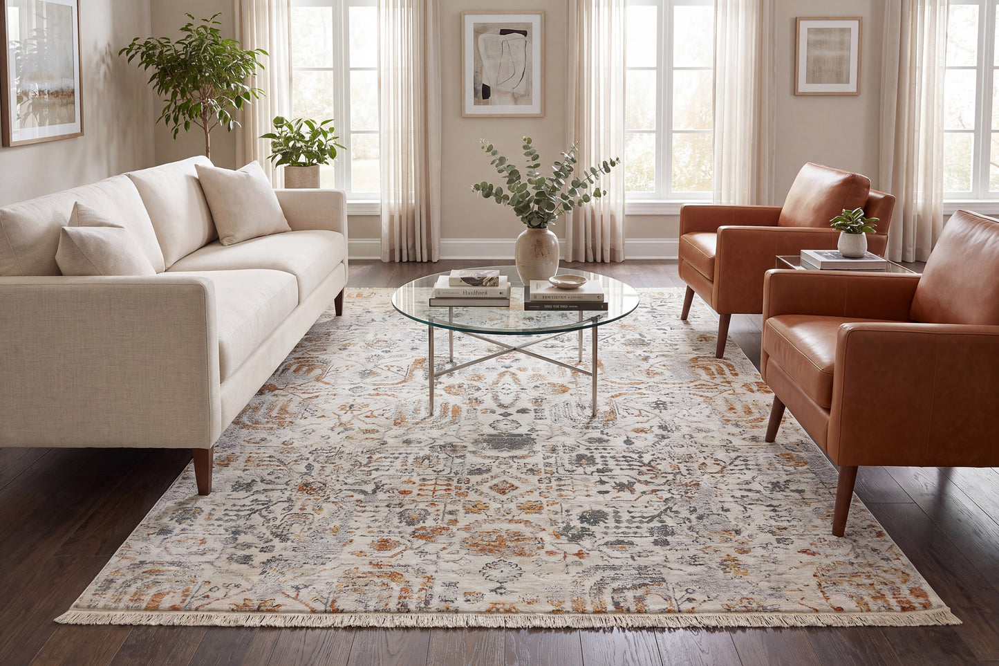 Skyler 6714-199 Ivory/Multi Area Rug