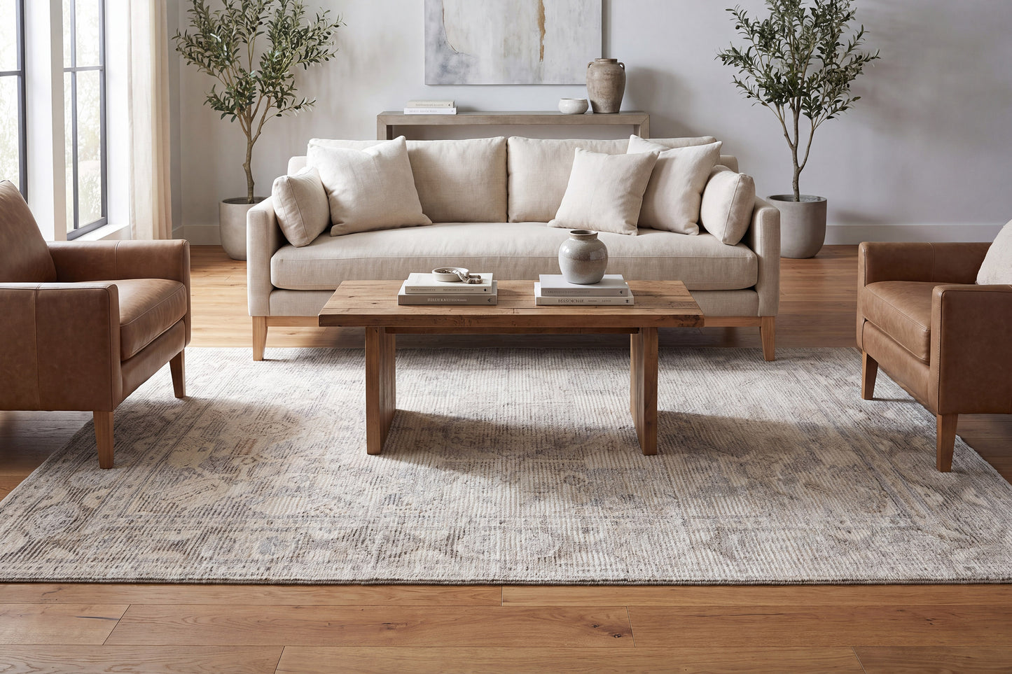 Stefano 15700-189 Ivory/Beige/Grey Area Rug