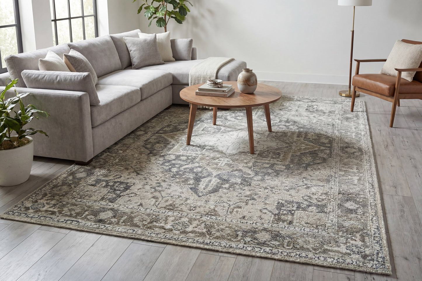 Stefano 15706-889 Beige/Taupe/Grey Area Rug