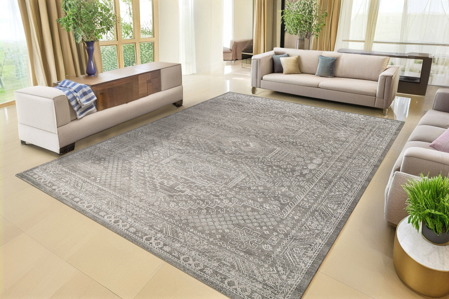 Sterling 18844-910 Grey/Ivory Area Rug