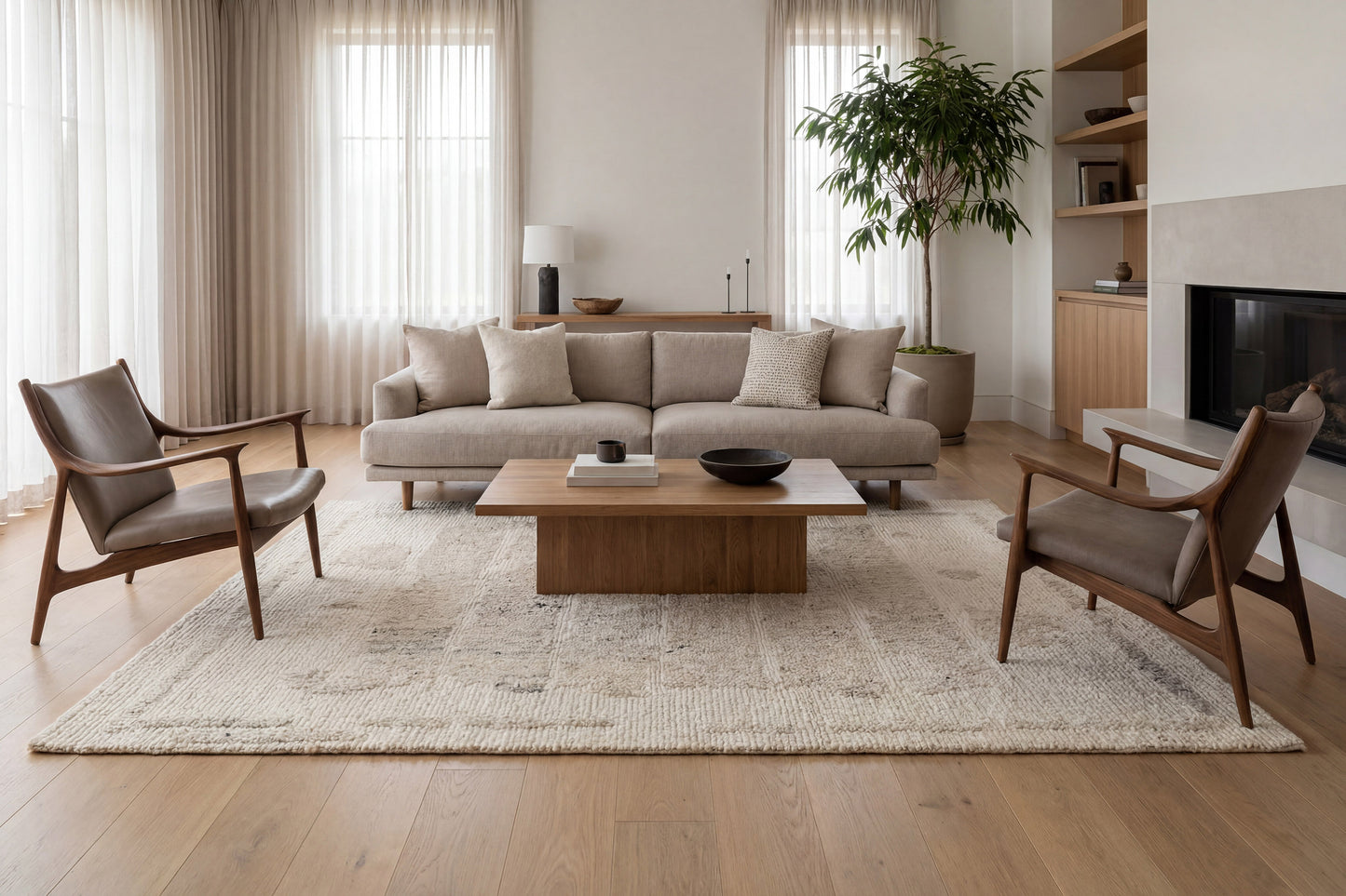 Teak 12800-100 Ivory Area Rug