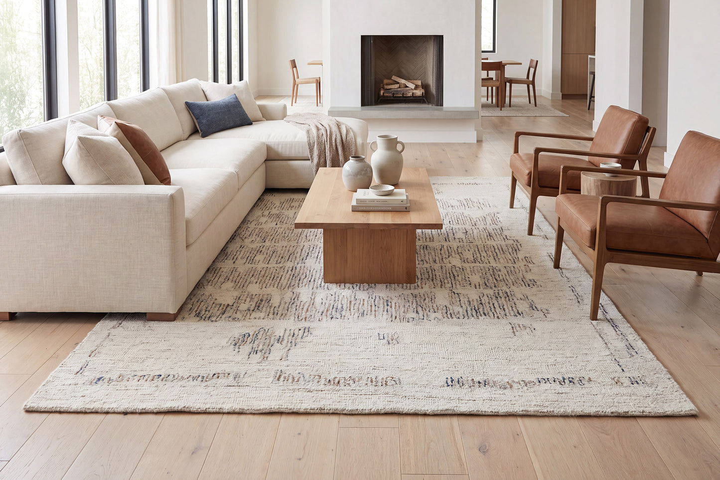 Teak 12800-199 Ivory/Multi Area Rug