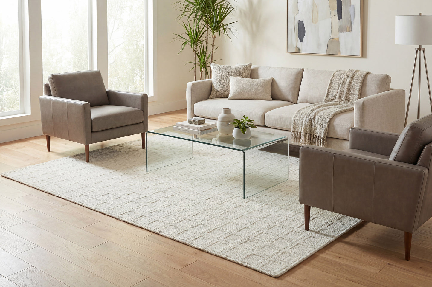 Teak 12801-100 Ivory Area Rug