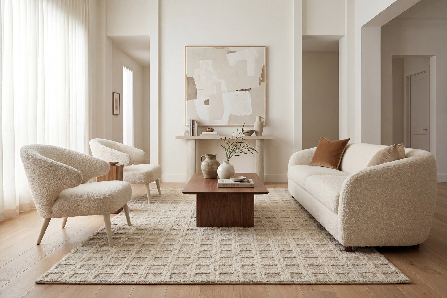 Teak 12801-110 Cream Area Rug
