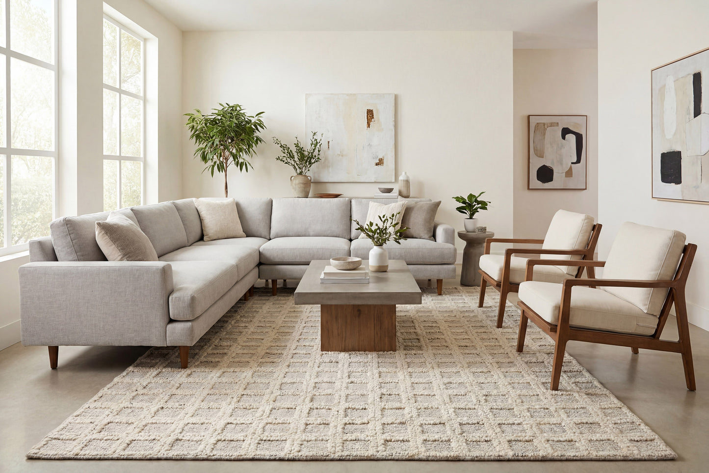 Teak 12801-110 Cream Area Rug