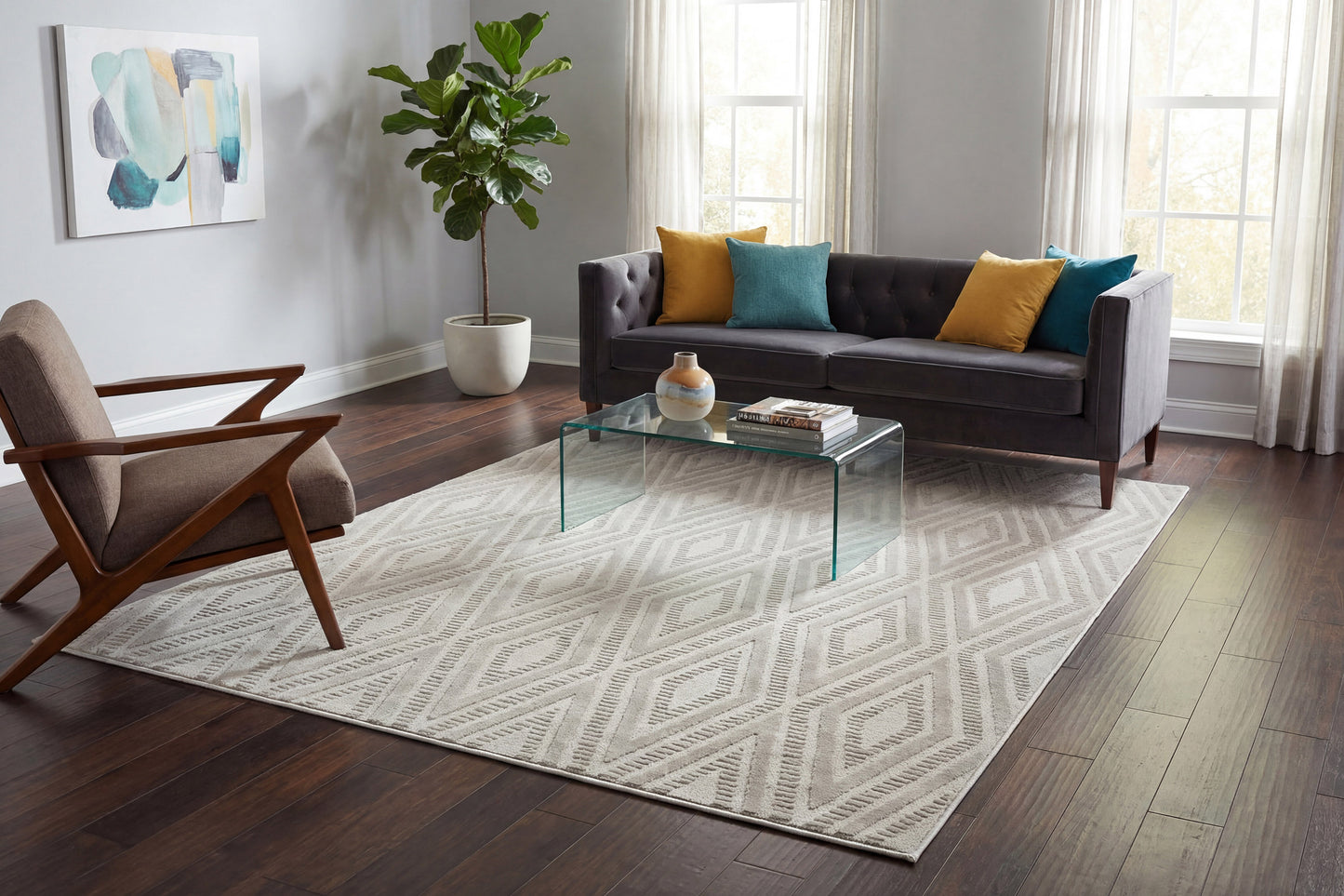 Timeless 6925-909 Grey/Light Grey Area Rug