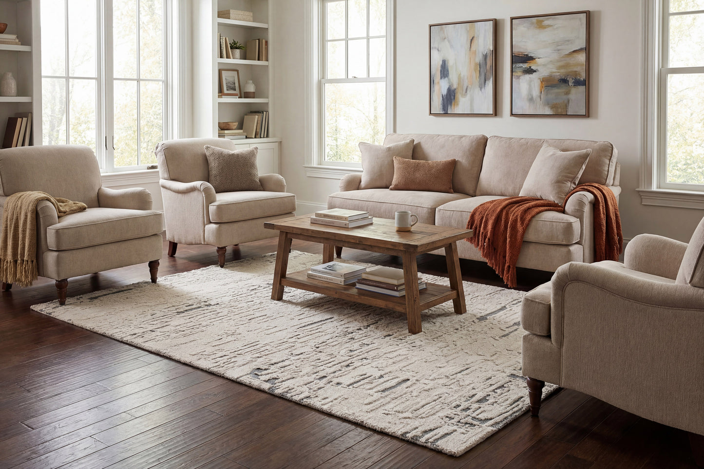 Trono 5480-191 Ivory/Silver Area Rug