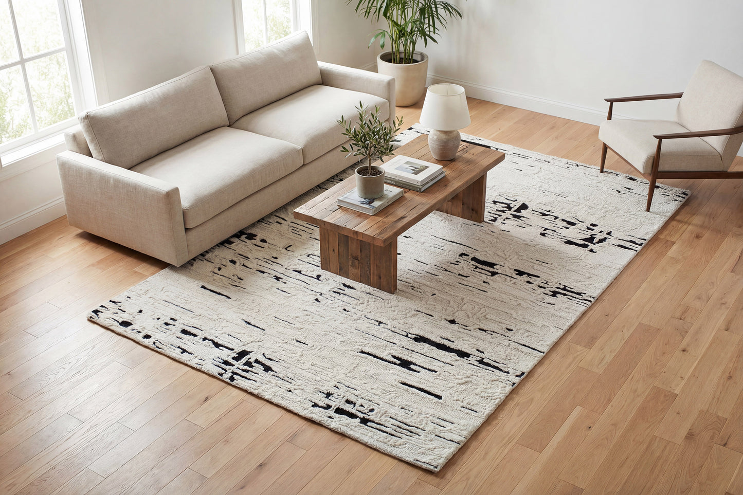 Trono 5480-910 Black/White Area Rug