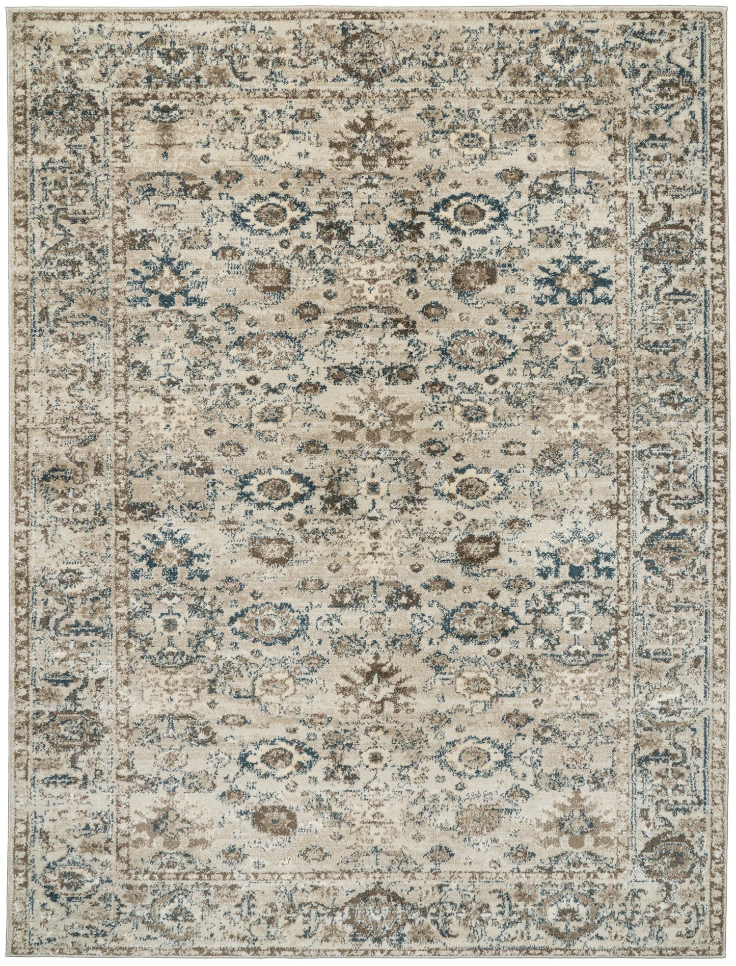 Venedik 17770-150 Cream/Blue Area Rug