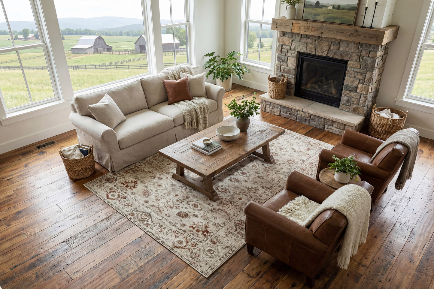 Venedik 17770-180 Cream/Terra Area Rug