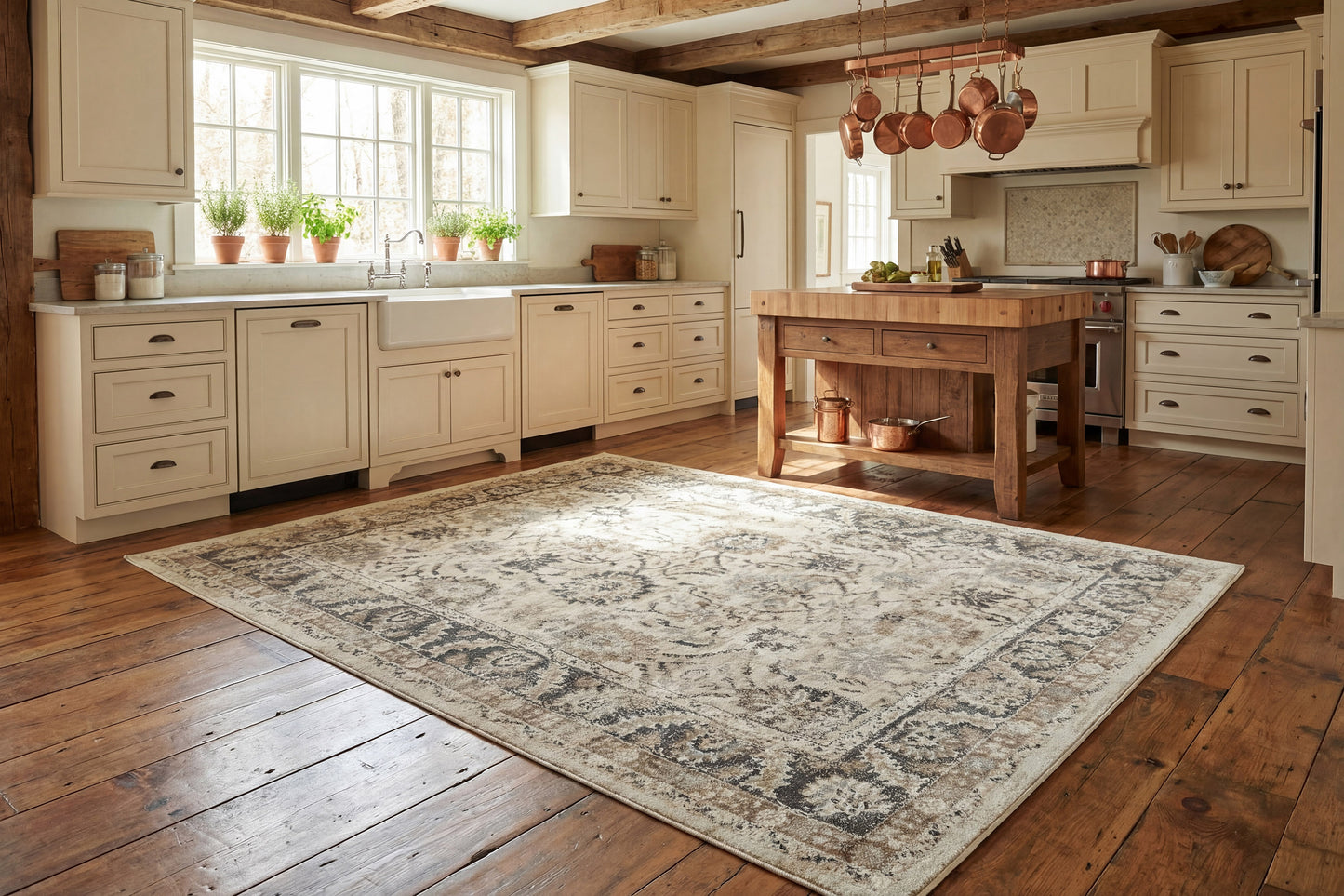 Venedik 17772-190 Cream/Grey Area Rug