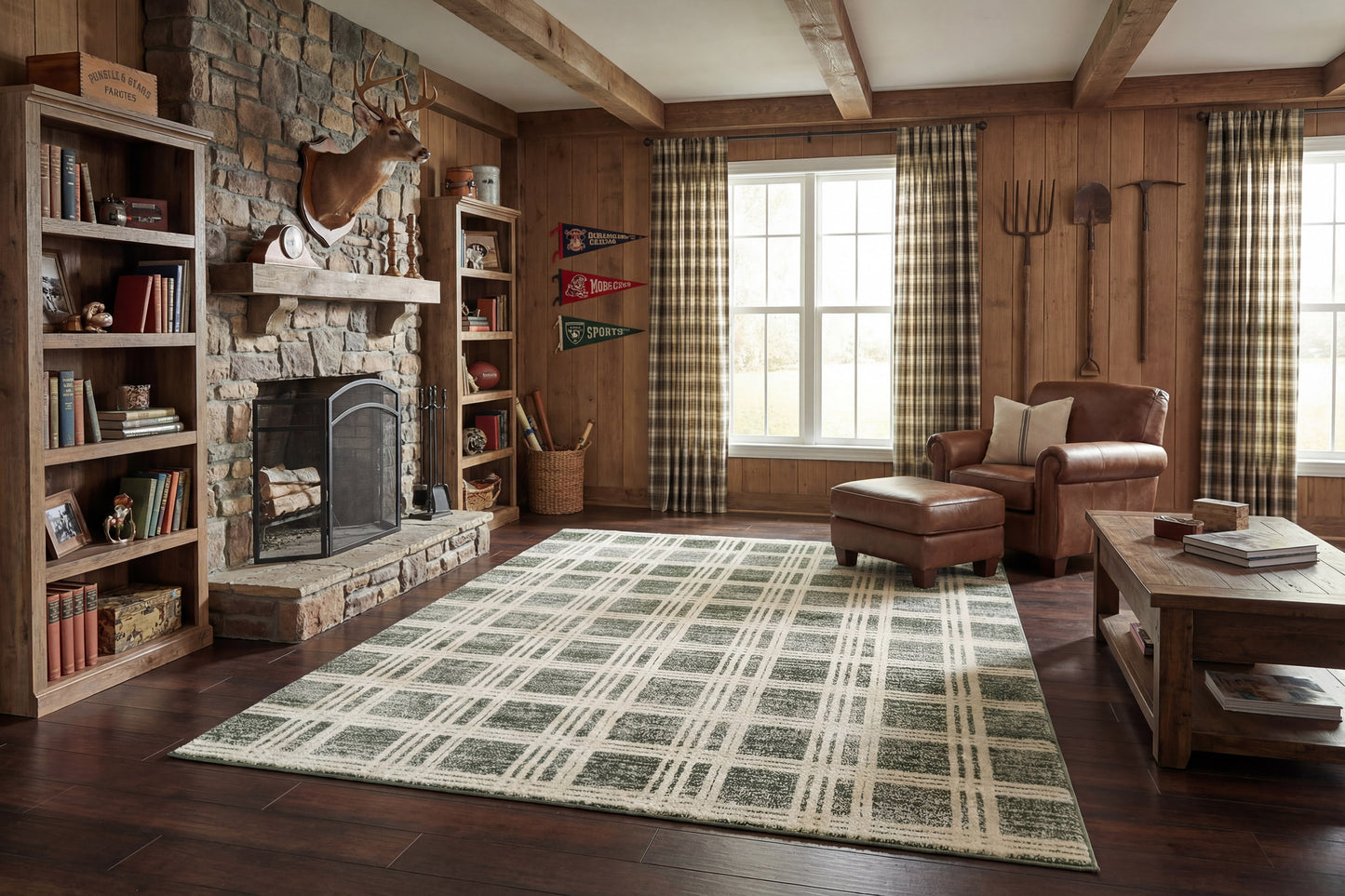Venedik 17774-490 Green/Grey Area Rug