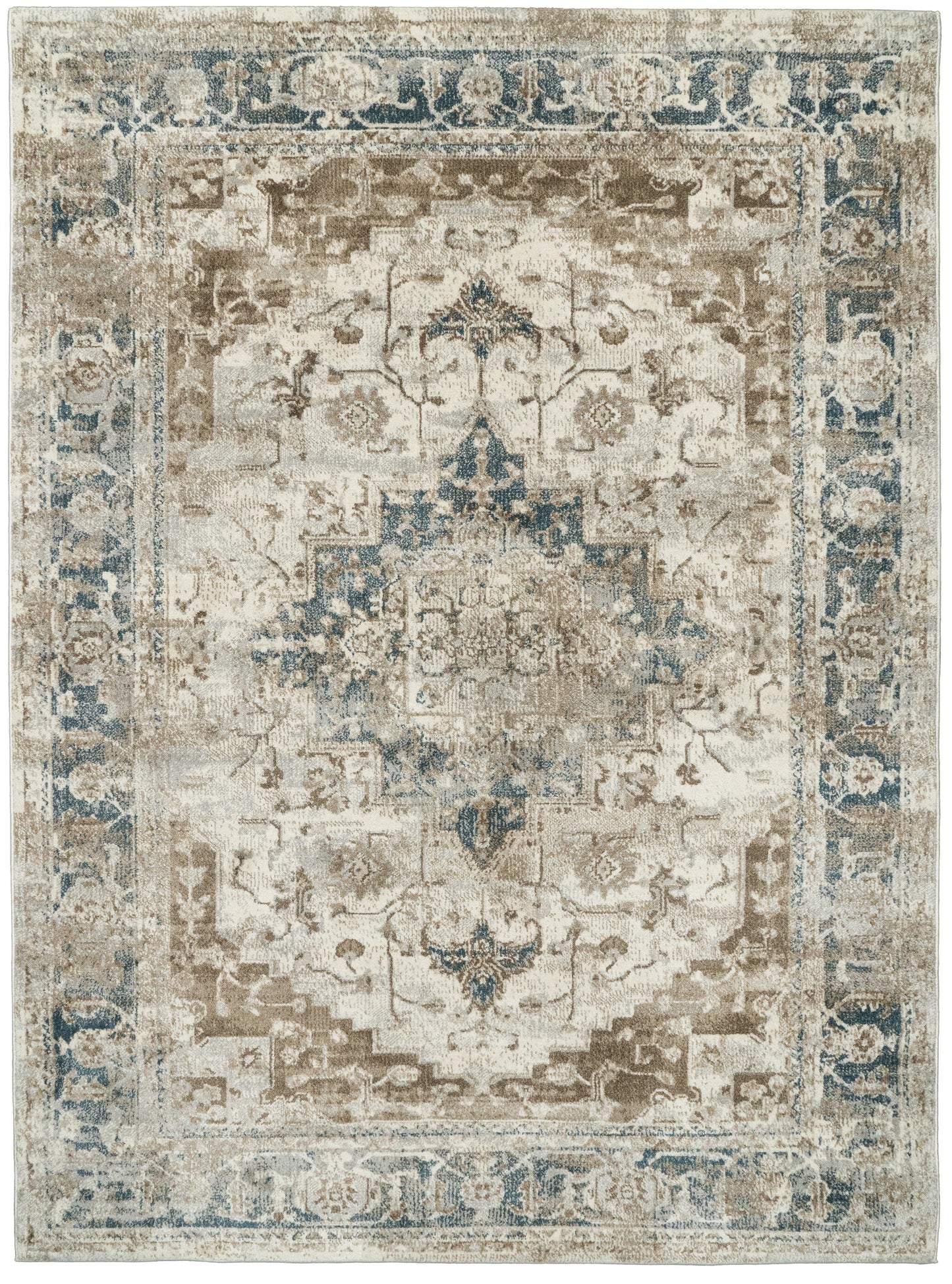 Venedik 17778-158 Cream/Navy/Beige Area Rug