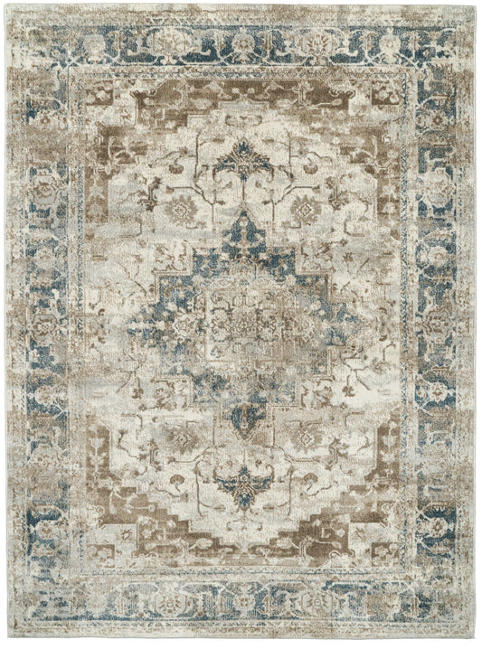 Venedik 17778-158 Cream/Navy/Beige Area Rug