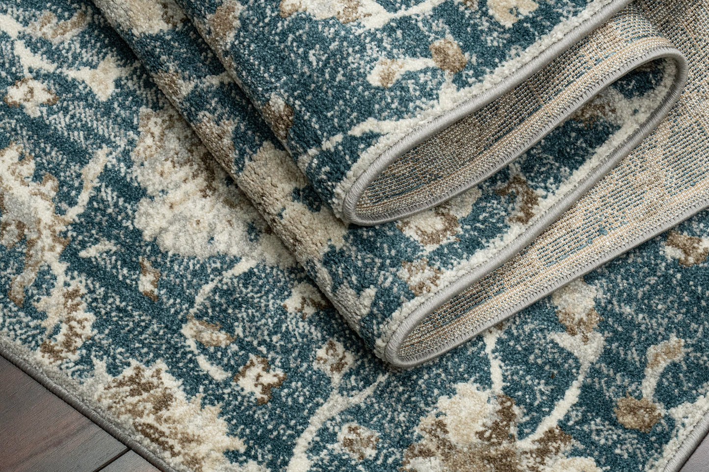 Venedik 17784-510 Blue/Cream Area Rug