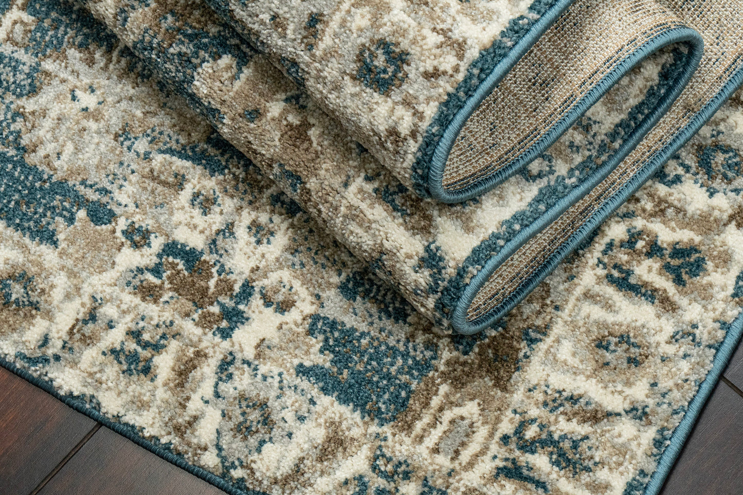 Venedik 17785-518 Blue/Cream/Beige Area Rug