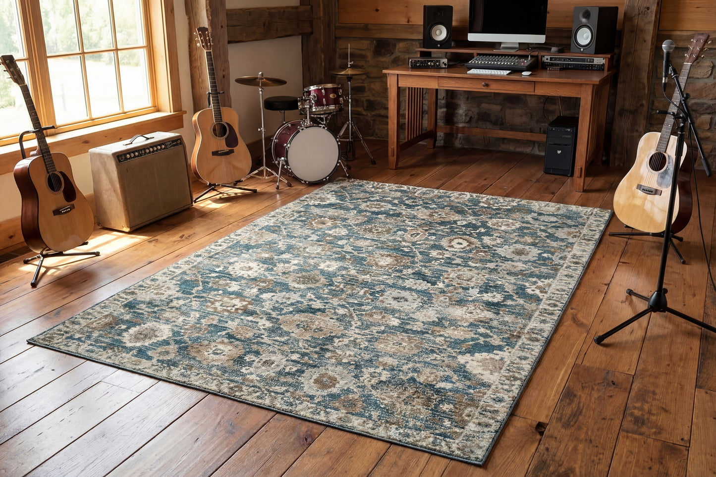 Venedik 17785-518 Blue/Cream/Beige Area Rug