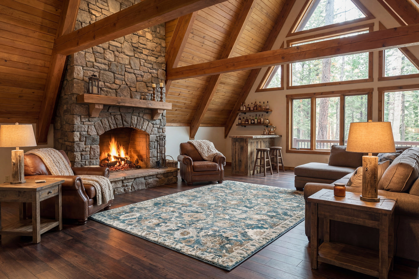 Venedik 17785-518 Blue/Cream/Beige Area Rug