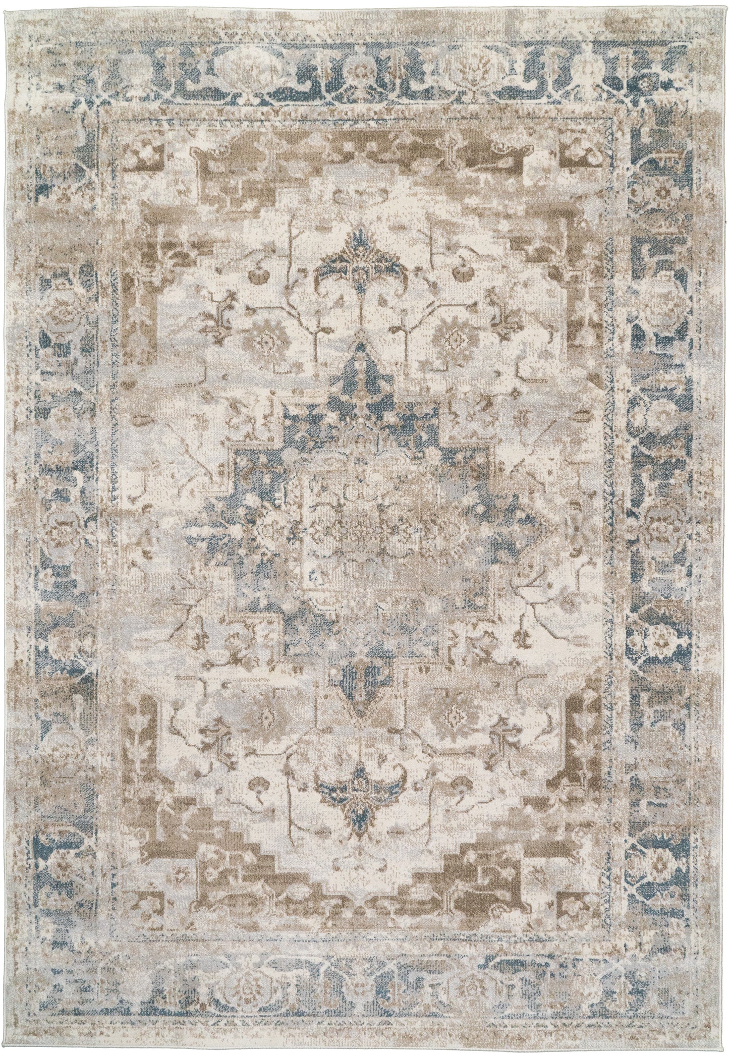 Venedik 17778-158 Cream/Navy/Beige Area Rug