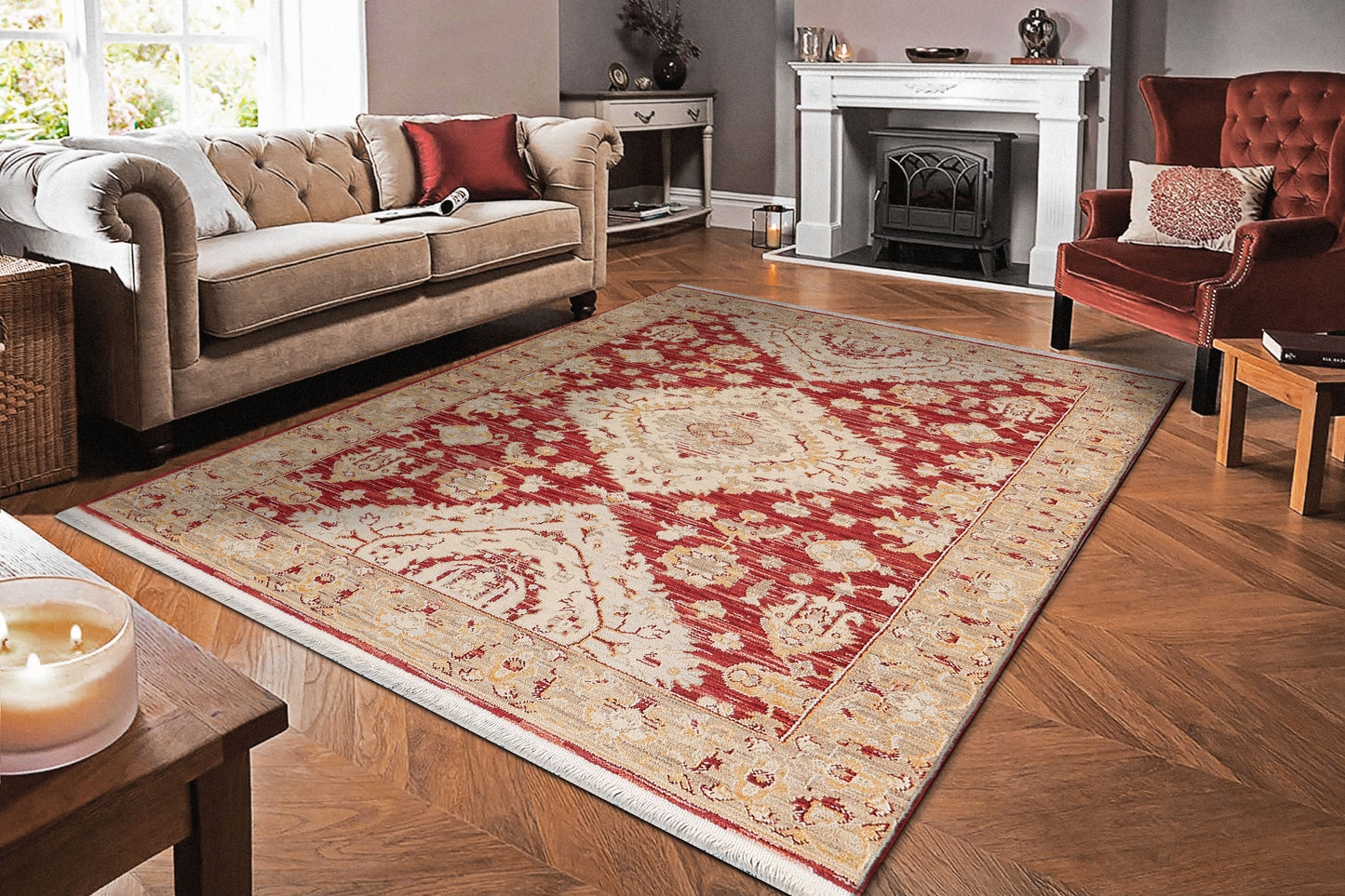 Wade 18606-389 Red/Beige/Multi Area Rug