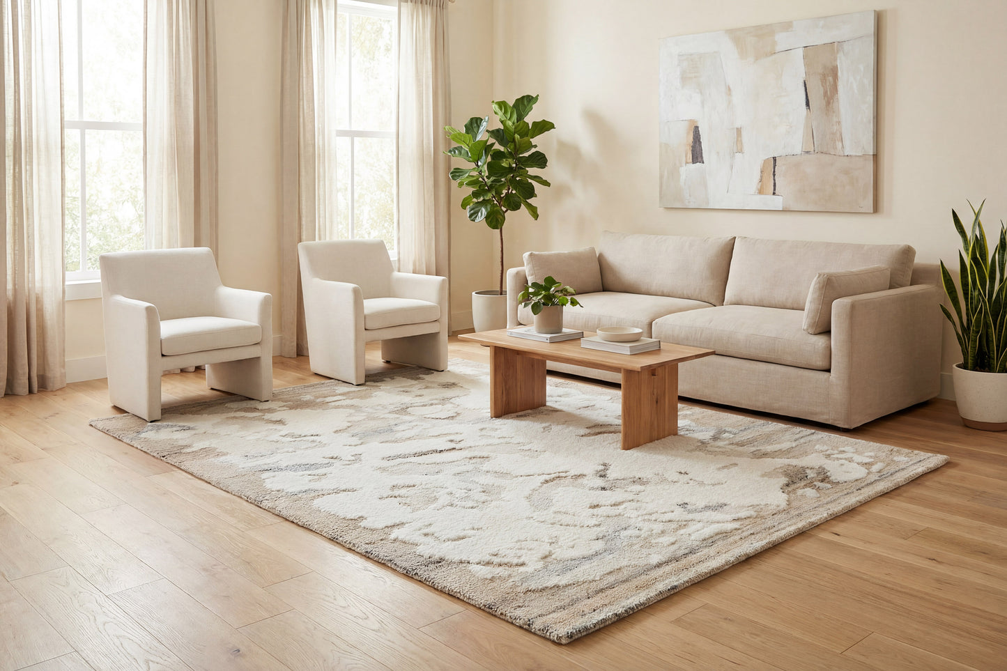 Wave 10903-800 Beige Area Rug