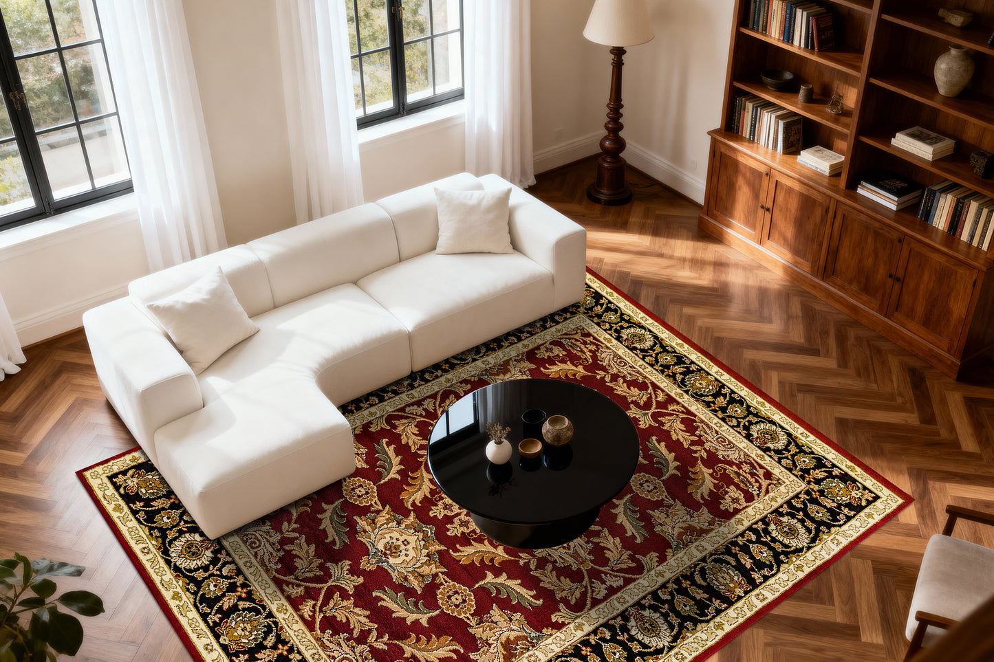 Yazd 1744-310 Red Area Rug