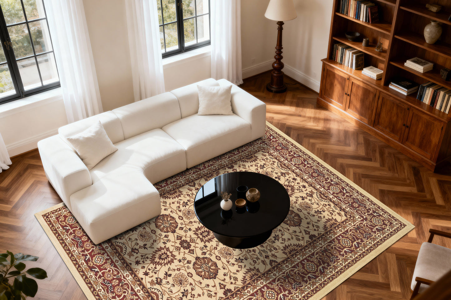 Yazd 2803-130 Cream/Red Area Rug