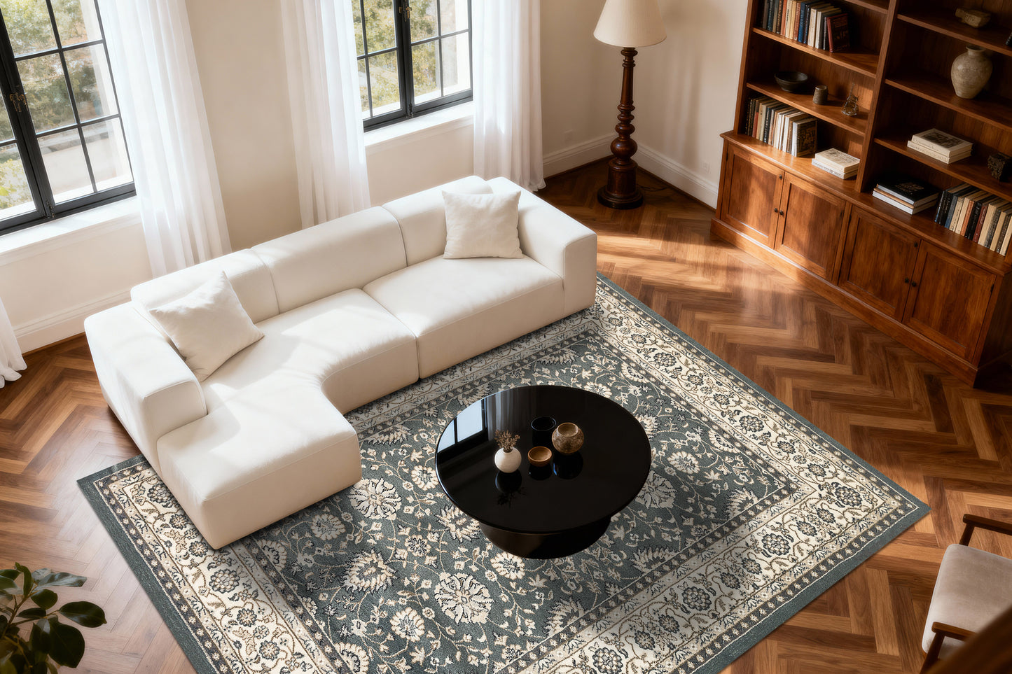 Yazd 2803-150 Grey/Ivory Area Rug