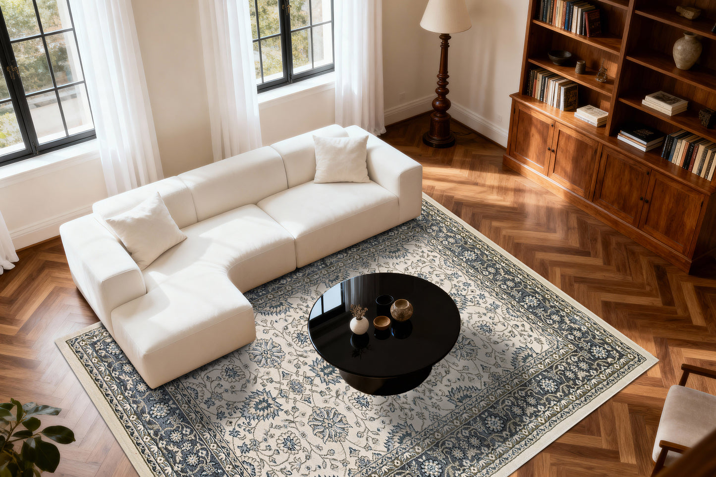 Yazd 2803-190 Ivory/Grey Area Rug