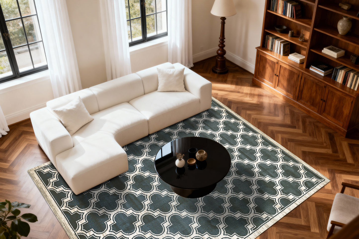 Yazd 2816-510 Blue/Ivory Area Rug