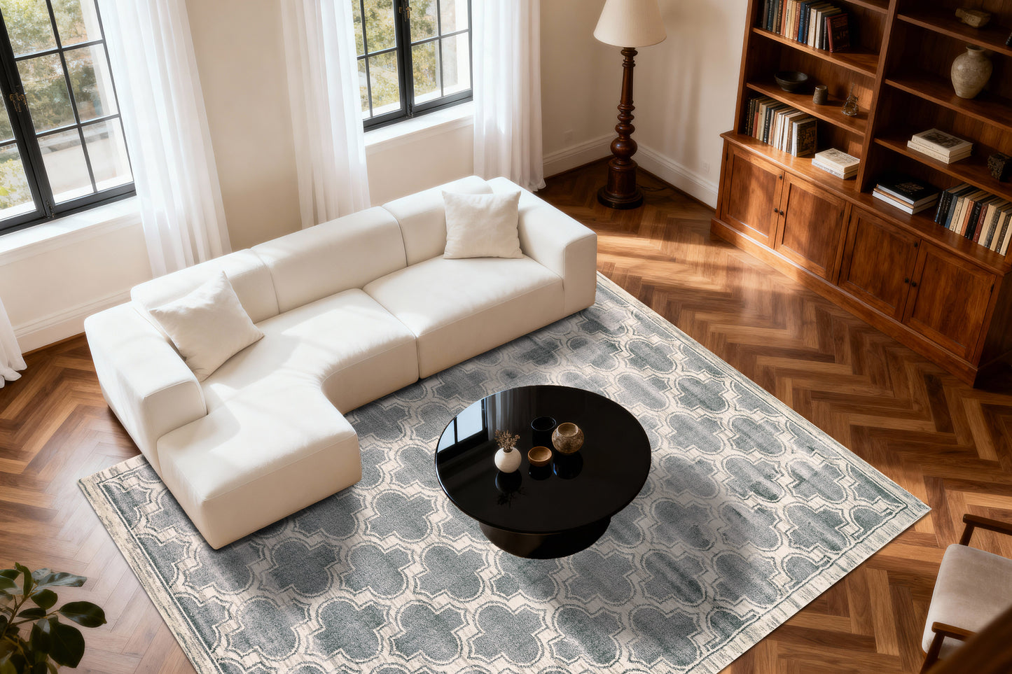 Yazd 2816-910 Grey/Ivory Area Rug