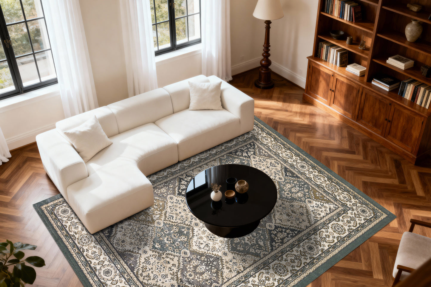 Yazd 8471-510 Blue/Ivory Area Rug