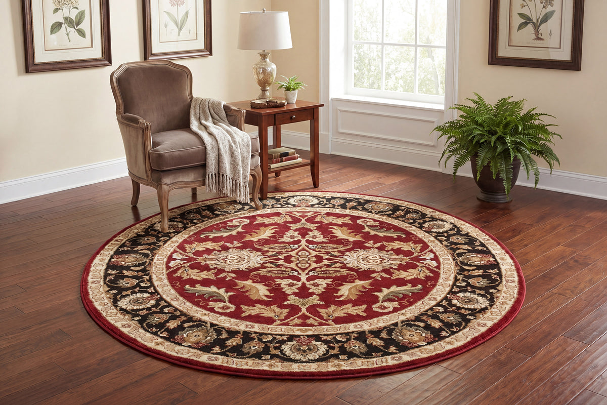 Yazd 1744-310 Red Area Rug