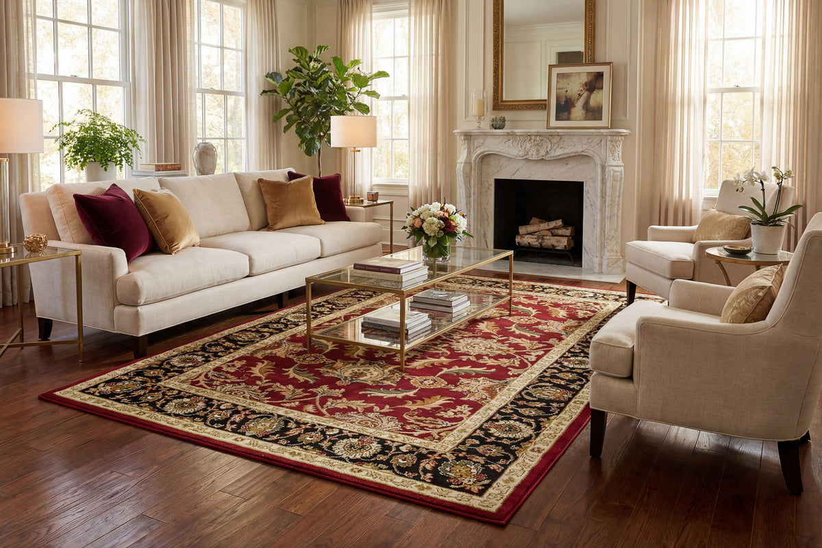 Yazd 1744-310 Red Area Rug