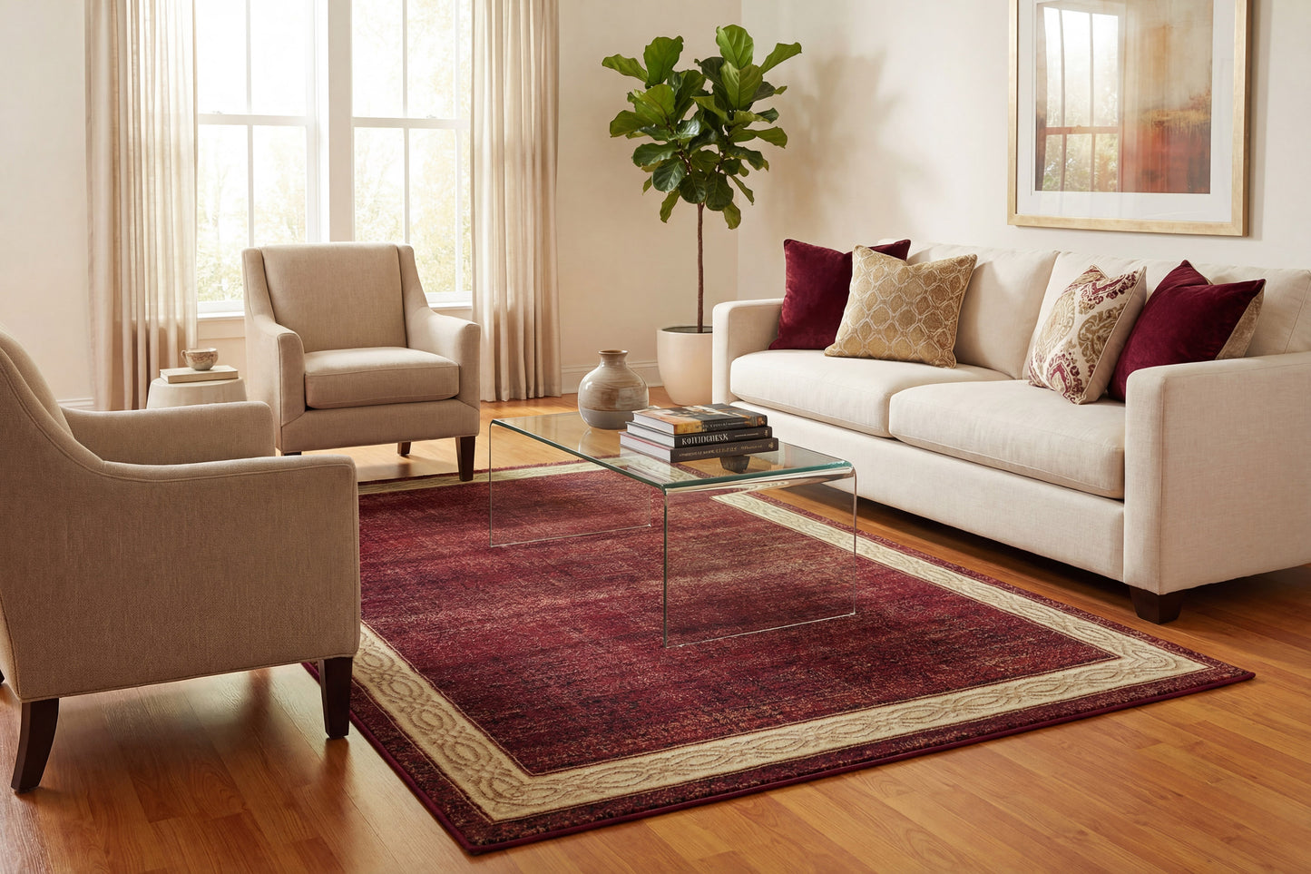 Yazd 1770-310 Red Area Rug