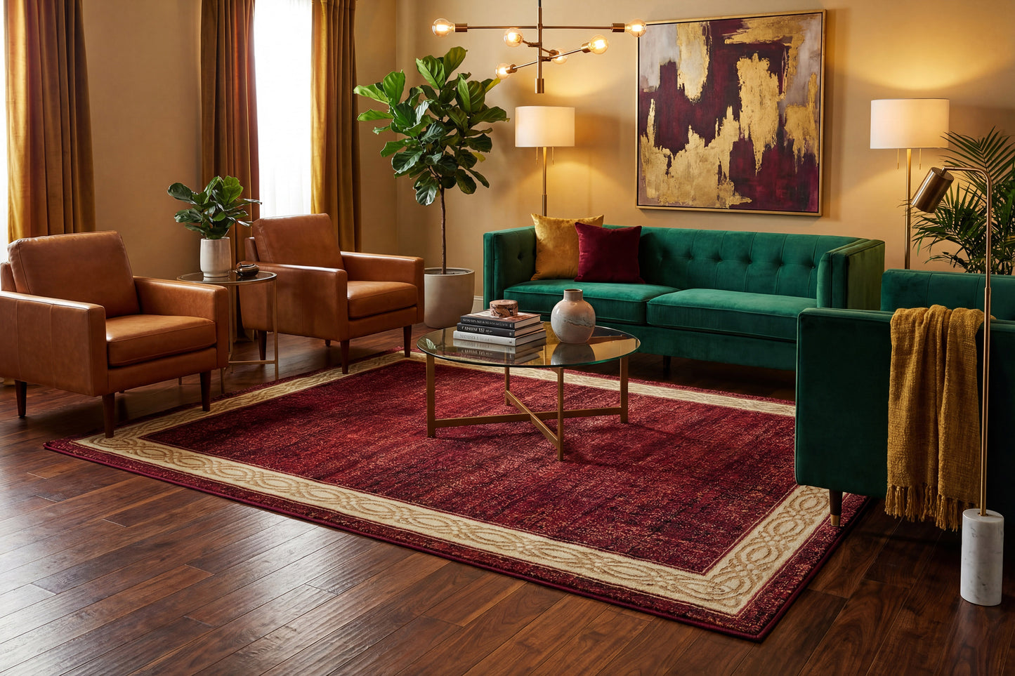 Yazd 1770-310 Red Area Rug