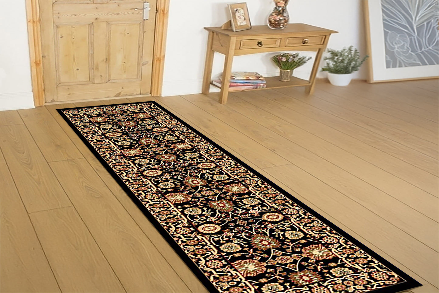 Yazd 2803-090 Black Area Rug