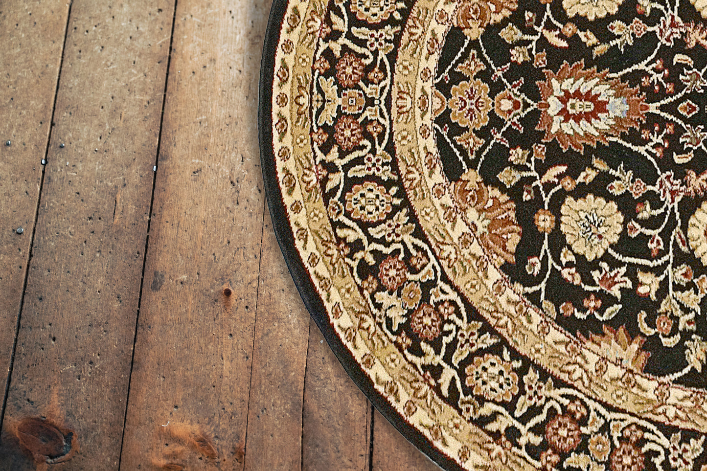 Yazd 2803-090 Black Area Rug