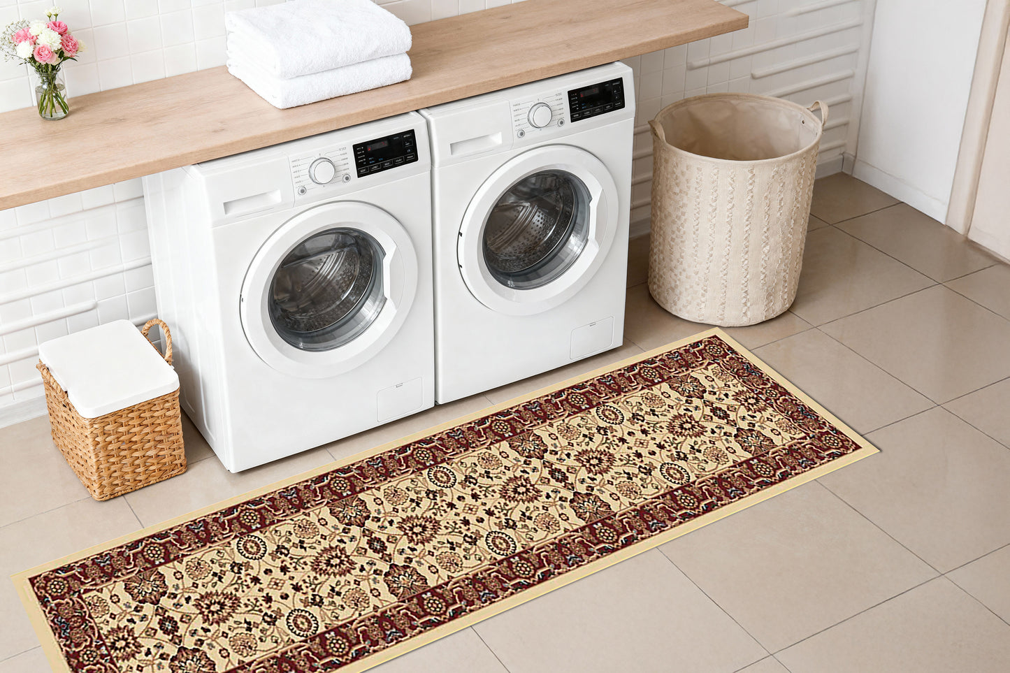 Yazd 2803-130 Cream/Red Area Rug