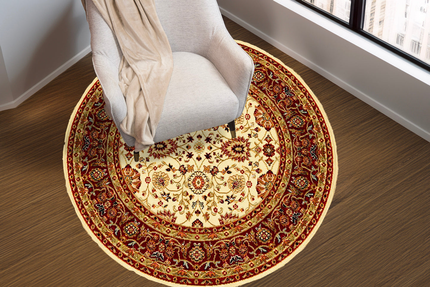 Yazd 2803-130 Cream/Red Area Rug