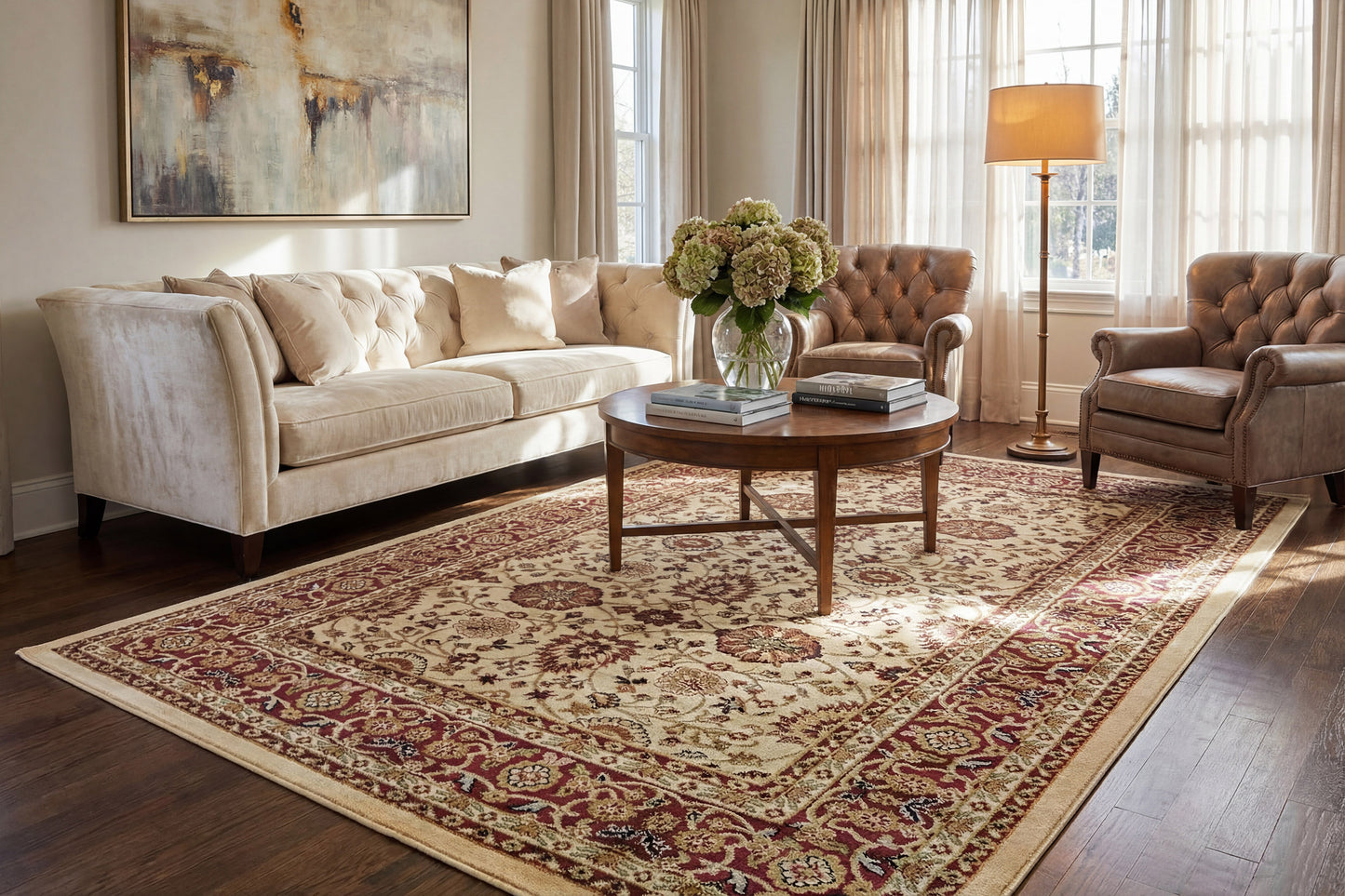 Yazd 2803-130 Cream/Red Area Rug